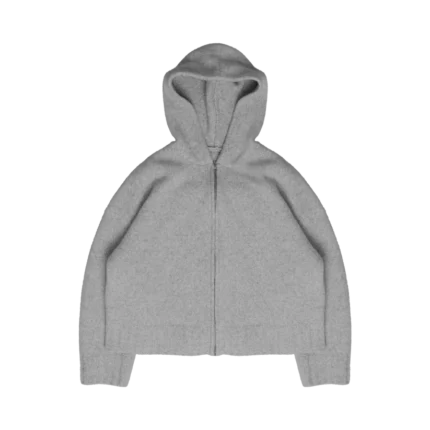 Saint Alexander Heritage Knit Zip up Hoodie In Ash